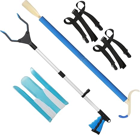 long handled reacher for dressing Amazon.com: 4-in-1 Dressing Stick- 24" Dressing Pal. Long Handled Shoe Horn, Reach Hook, Sock and Shoe Remover. Full Length Cushioned Grip Mobility Aid for Seniors, Elderly, Disabled, Surgery Rehab. : Health &