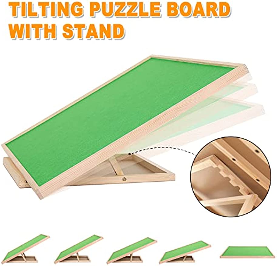 Portable Jigsaw Puzzle Table - 1500 Pcs Puzzle Easel with Stand and Cover, Non-Slip Felt Puzzle Tables for Adults