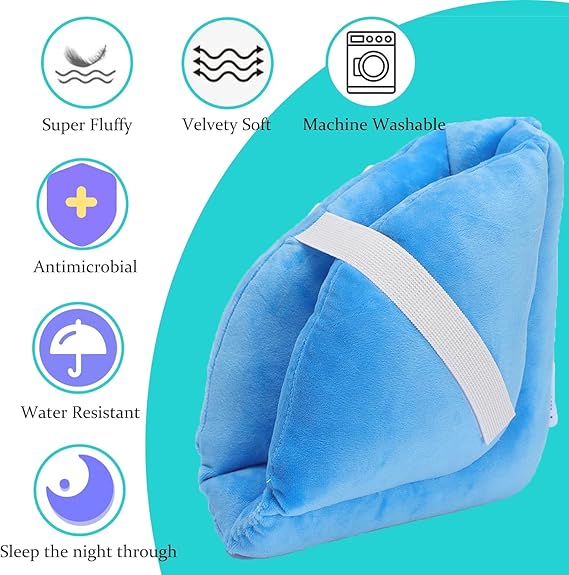 1 Piece Foot Support Pillow-Heel Cushion Protector Pillow for Relieveing Foot Pressure,Blue