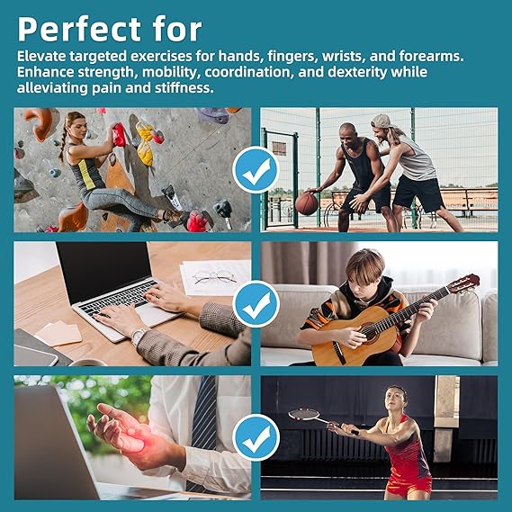 Fanwer Stress Ball for Adults and Hand Grip Strengthener Set, Hand Therapy Balls, Fingers Exerciser for Hand Therapy, Arthritis, Carpal Tunnel(4 PCS)