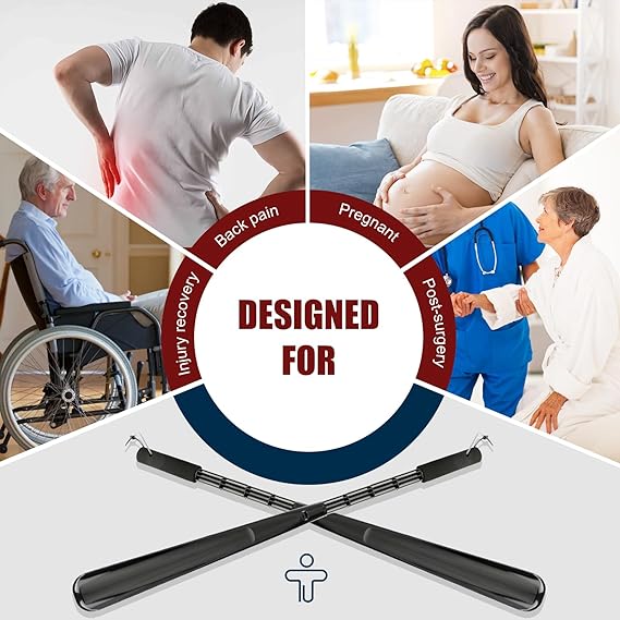 Shoe Horn Long Handle for Seniors, 30" Long Shoe Horn Plastic Adjustable and Detachable for Disabled, Knee&Hip Replacements and Back Problems People