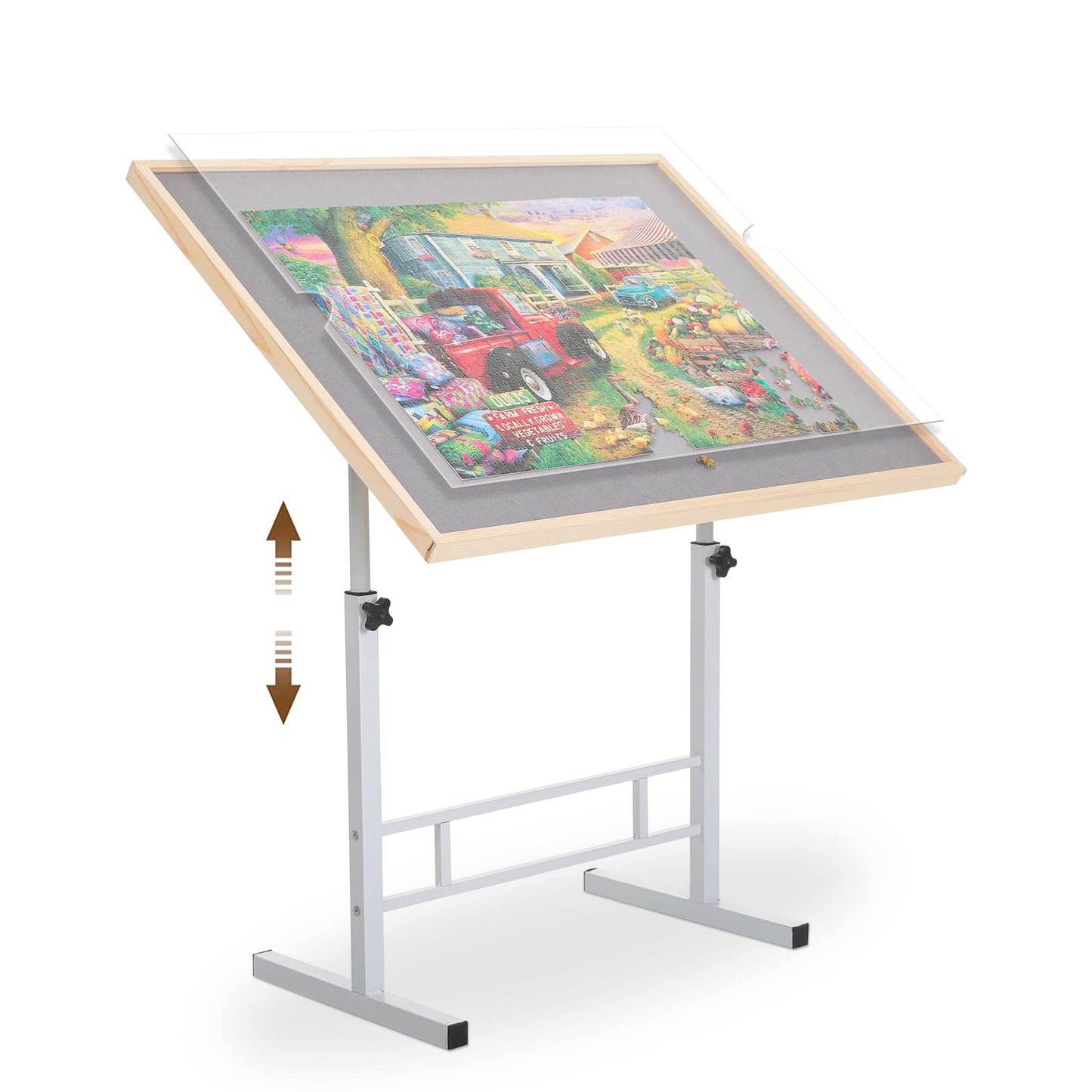 Fanwer Jigsaw Puzzle Table with Adjustable Iron Legs & Puzzle Board (1500 Piece)