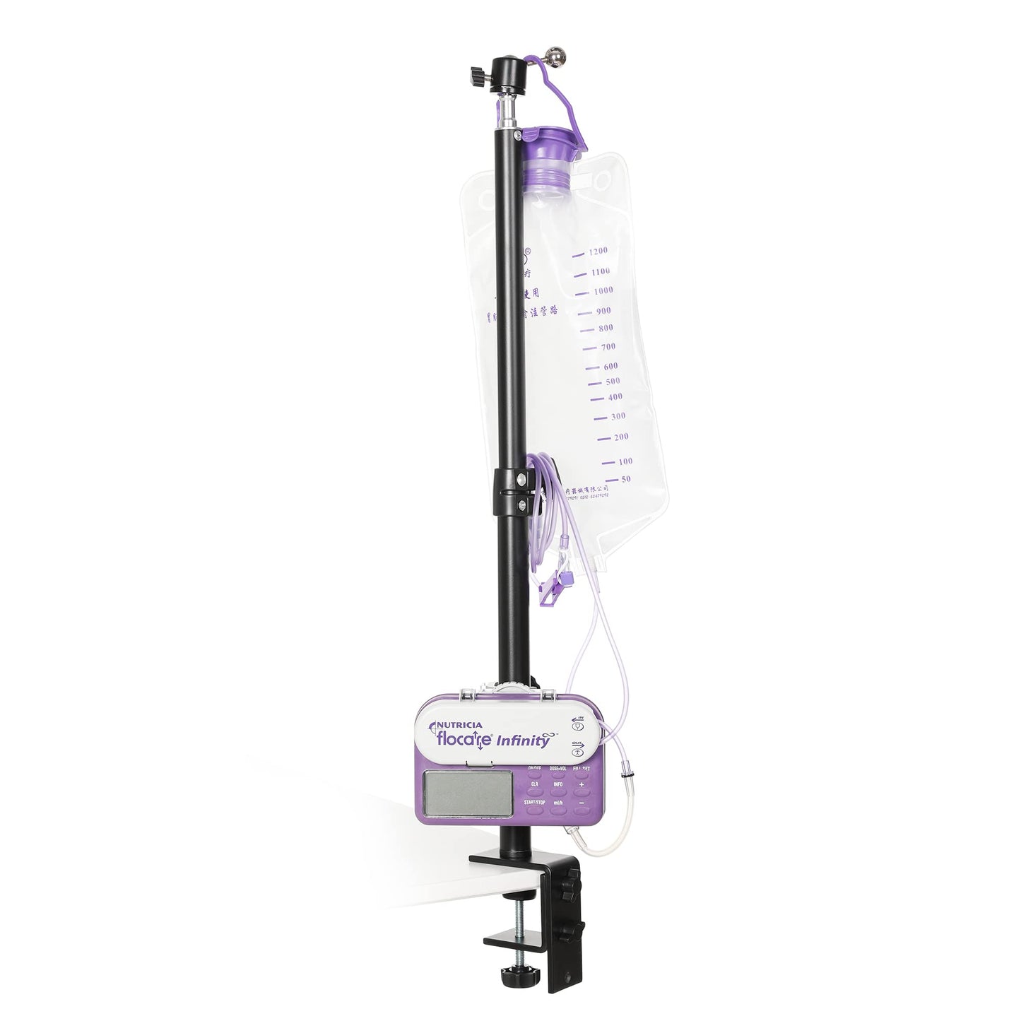 Fewener Feeding Tube Stand, Hands-Free Feeding Tube Holder Enteral Feeding Telescopic Pole, Feeding Pump Rack for Gravity Syringes Feeding Pump Feeding or Infusions