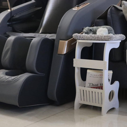 Fewener Round Side Table with Storage Shelf - Sofa Side End Storage Shelf