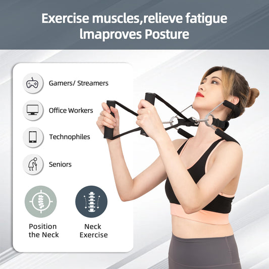 Neck Strengthener Exerciser - Portable Neck Decompression Device Relieves Neck Pain, Restore Cervical Curvature for Home/Office