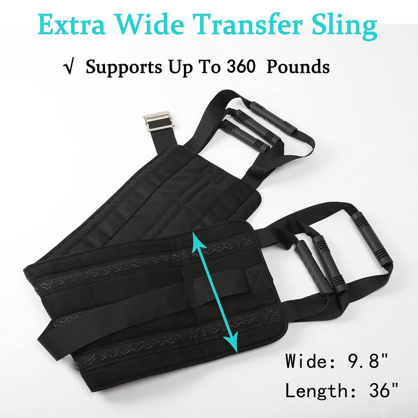 Fanwer 36-Inch Padded Patient Transfer Sling with Handles