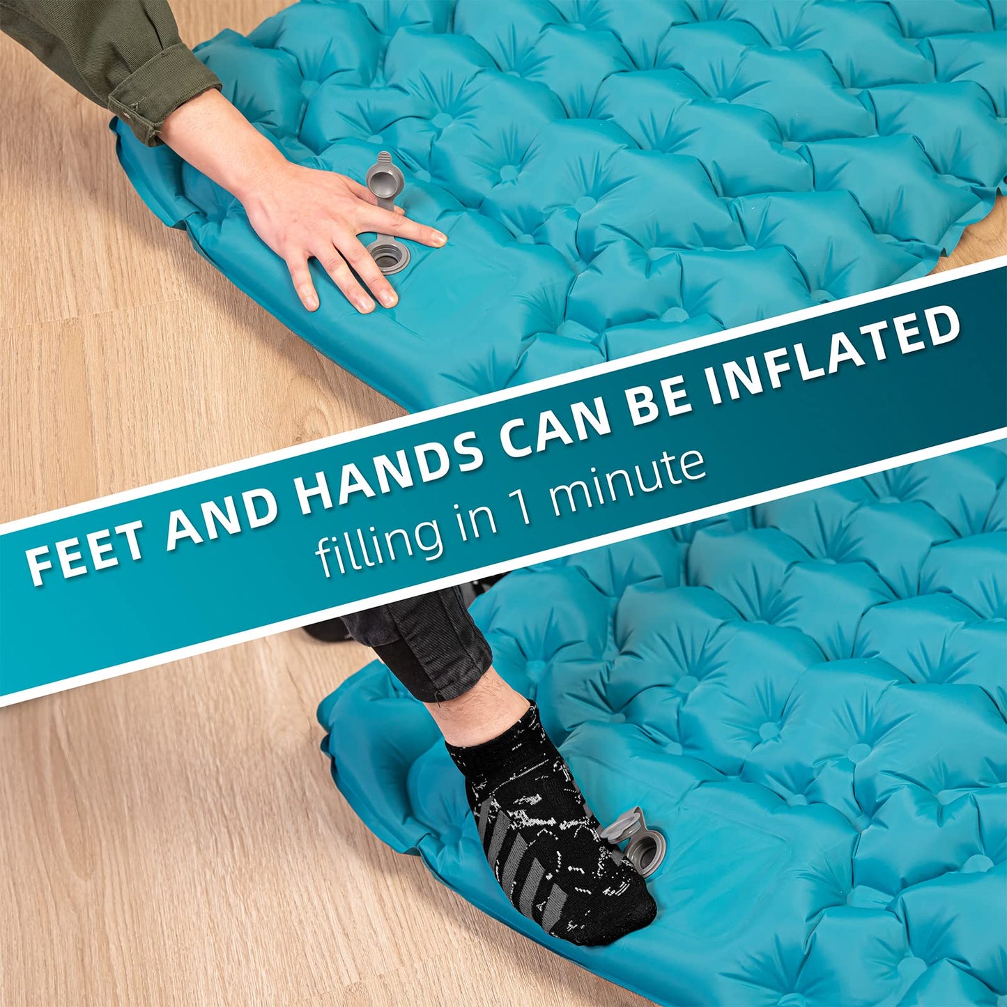 Self inflating Camping Mat with Pillow