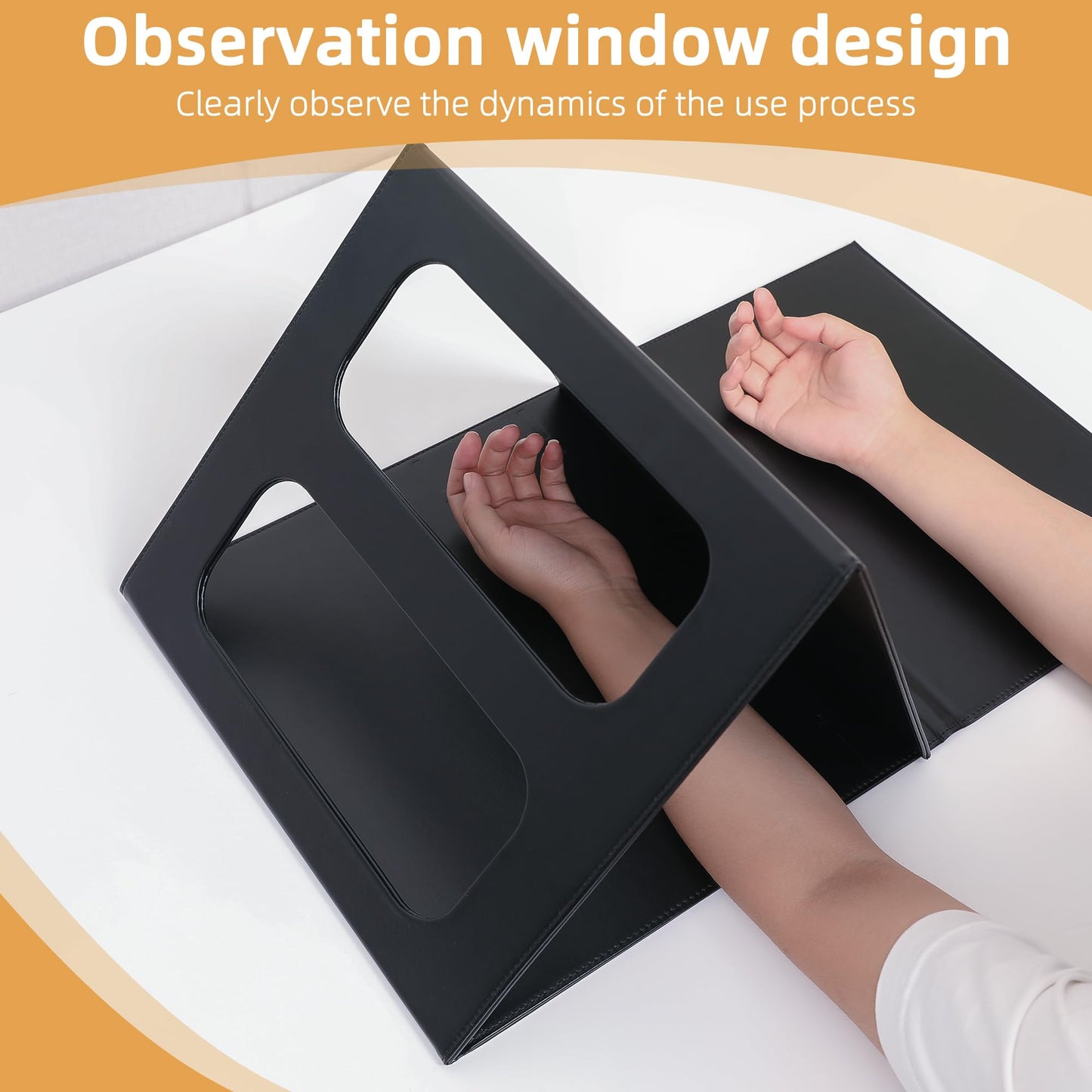 Fewener Mirror Therapy Box for Stroke Rehabilitation - Large Visual Range, Folding & Adjustable Mirror Box for Hand & Arm Exercise