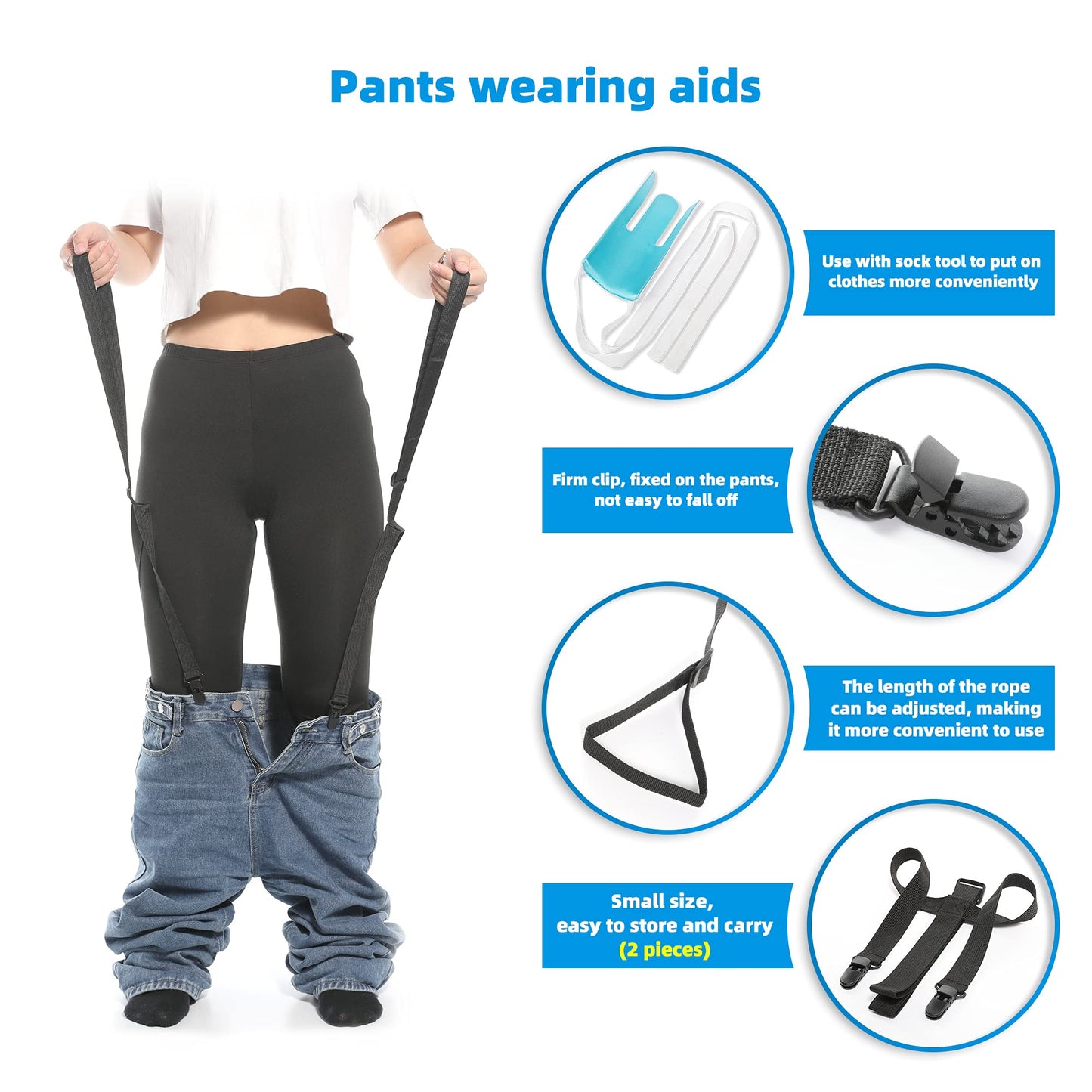 Fanwer Dressing Aid for Pants & Socks for Elderly, Disabled, Seniors or Pregnant Women
