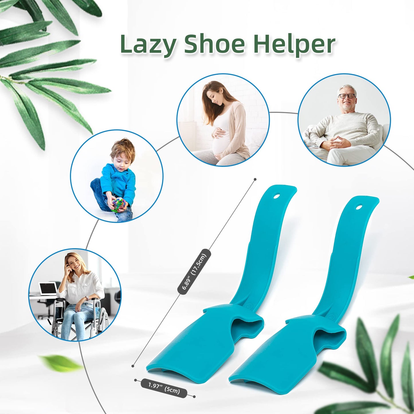 Small Plastic Shoe Horn for Dressing Aid, Unisex and Portable Shoehorn (4 Pieces Contained)