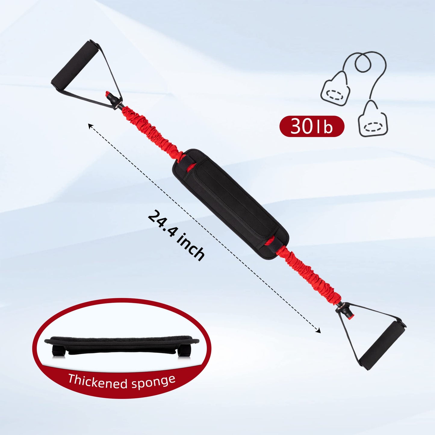 Neck Stretcher Exerciser - Cervical Traction Device for Neck Pain Relief, Neck Strengthener with Thicker Pad and Red Handle - Portable and Comfortable (30-40lb)