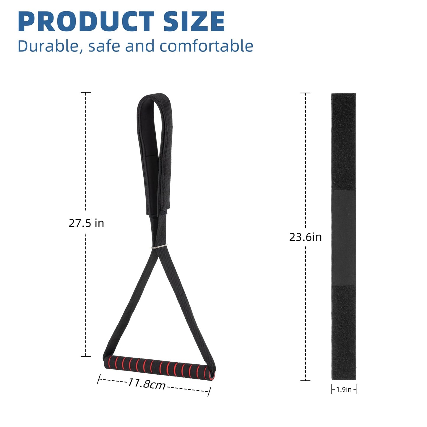 Fewener Neck Stretcher Strap - Decompression Device for Spine Chiropractic, Neck Discomfort & Headache Relief with Comfortable Handle, Chin Strap, Black/Red Strap Handle - Ultimate Neck Strap Tool