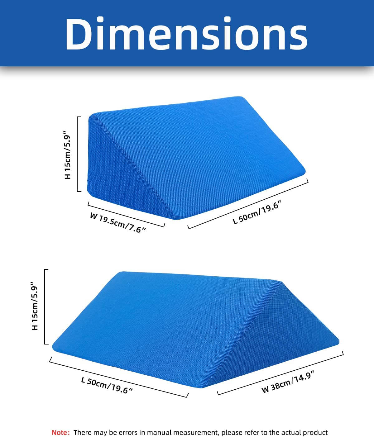 Fanwer Positioning Wedge Pillow for Side Sleeping (3 in 1), 40 Degree Triangle Bed Wedges & Body Positioners for Back Pain, Preventing Bedsores, After Surgery, Knees Elevated, Pregnancy