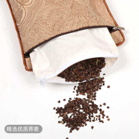 Buckwheat hull pillow for neck pain, beans