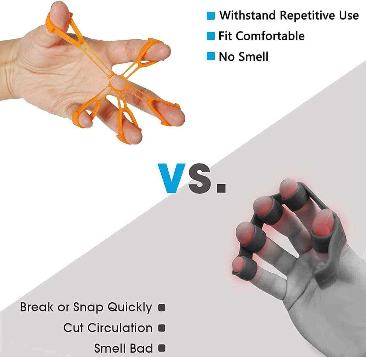 Fanwer finger resistance band, finger extension rubber band exercises, comparison with traditional ones