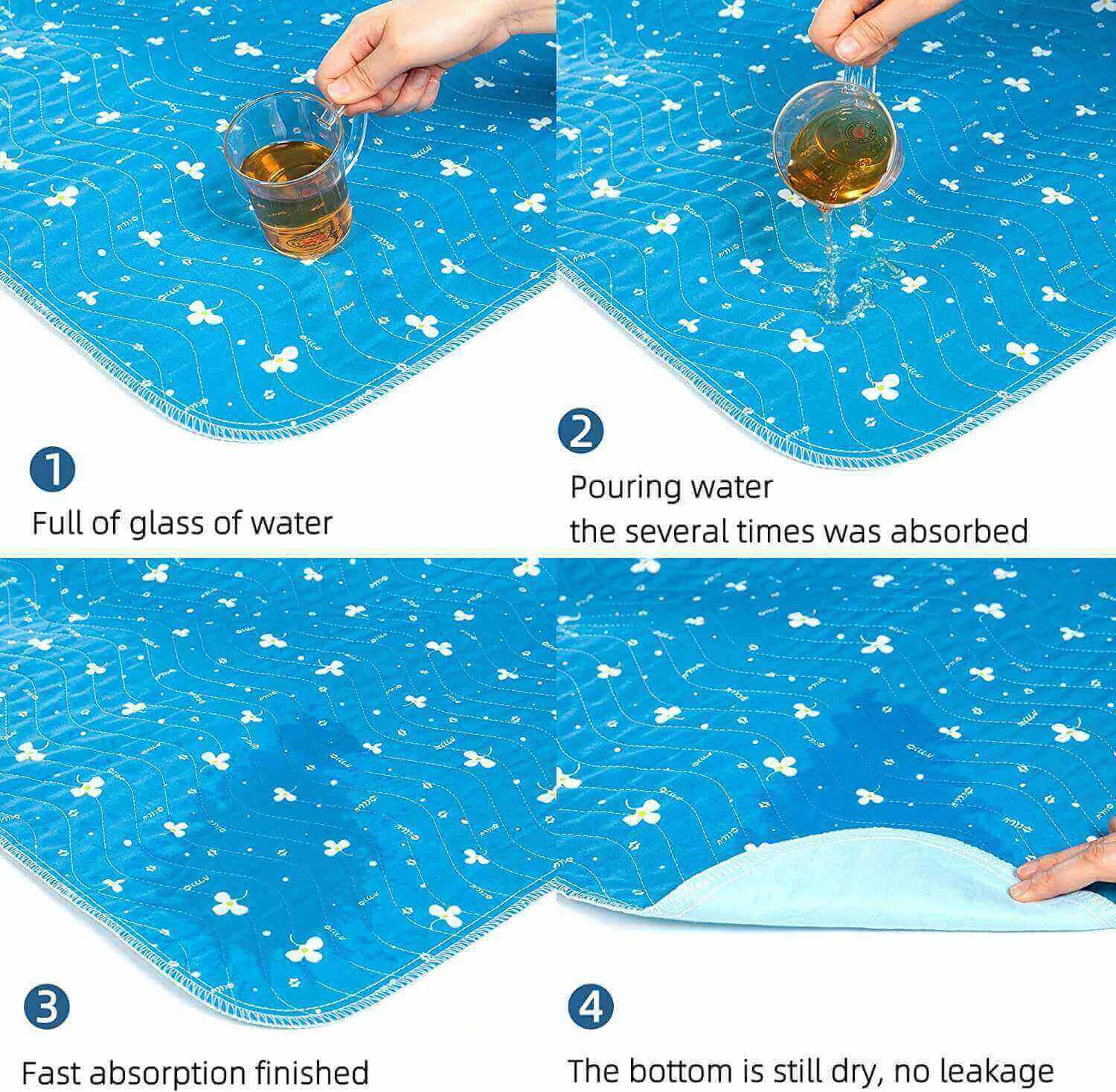 Fanwer incontinence bed pads, the padding surface absorbing water