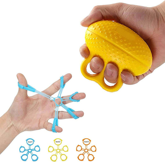 Finger exercise ball and finger resistance band set, feature image