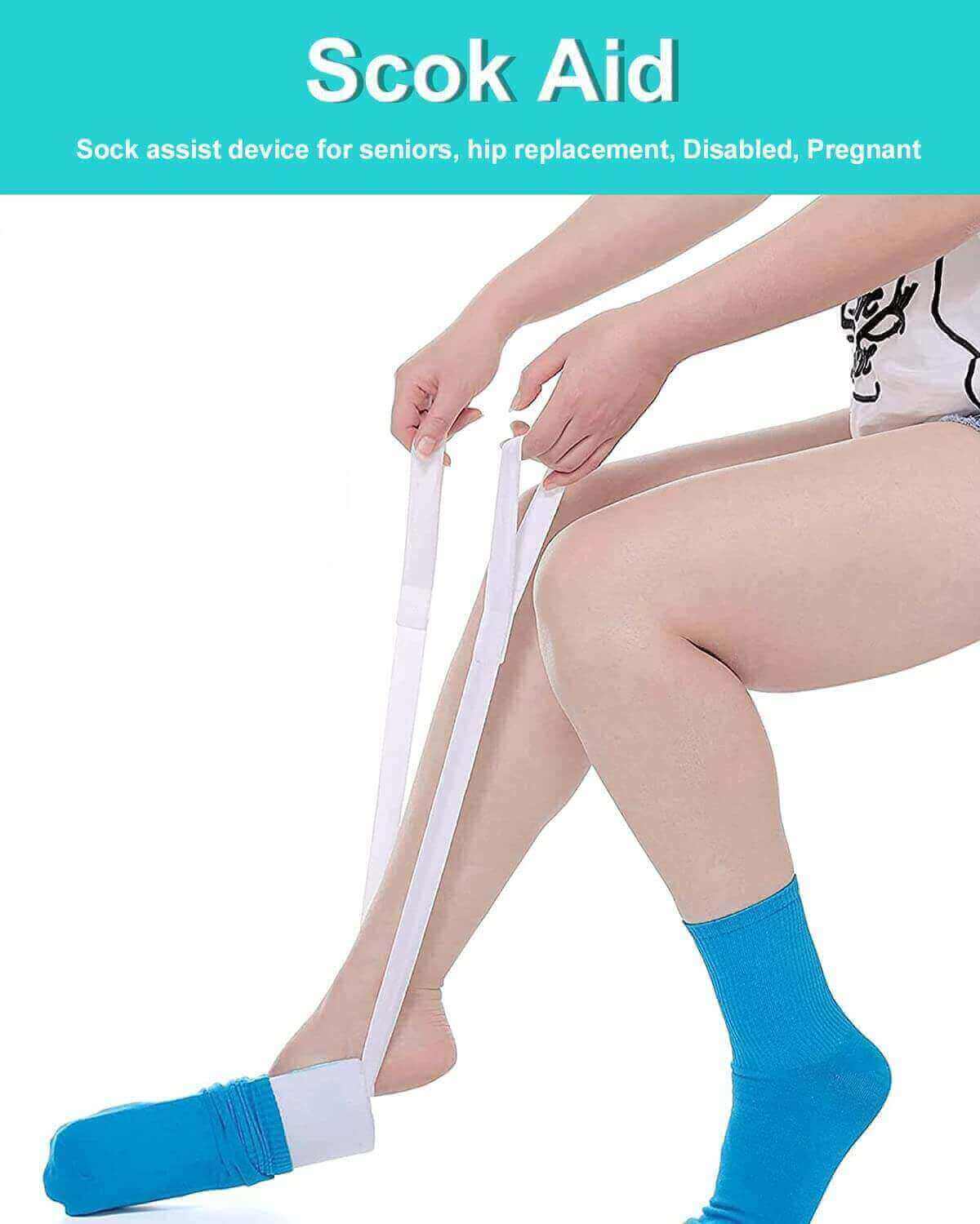 Long Handled Shoe Horn with Sock Aid Mix of Dressing Aids, sock aid device
