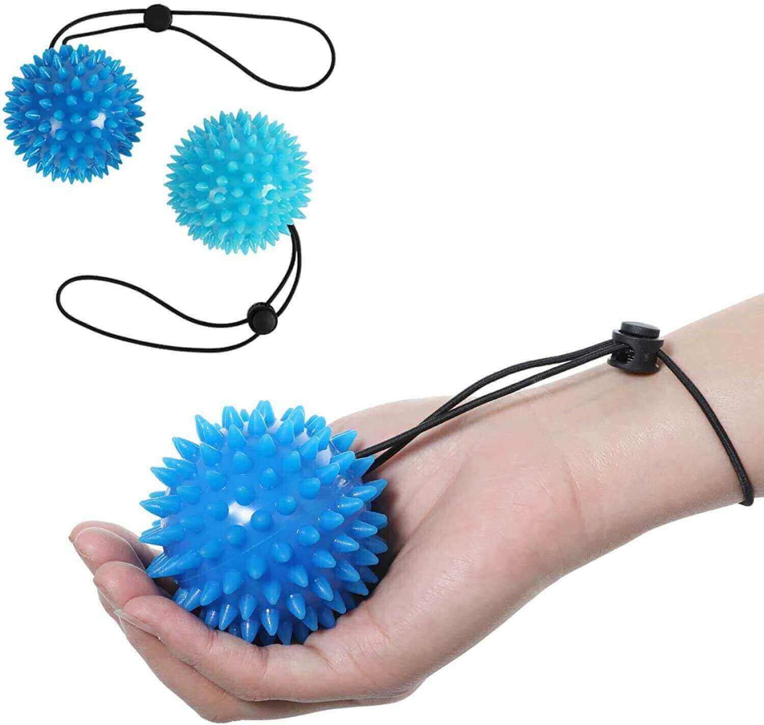 Spiky Sensory Ball on An Adjustable String, Hands Spiky Squeeze Ball