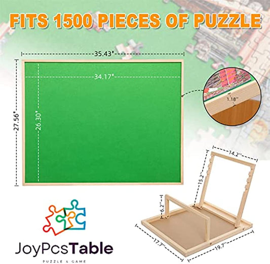 Portable Jigsaw Puzzle Table - 1500 Pcs Puzzle Easel with Stand and Cover, Non-Slip Felt Puzzle Tables for Adults