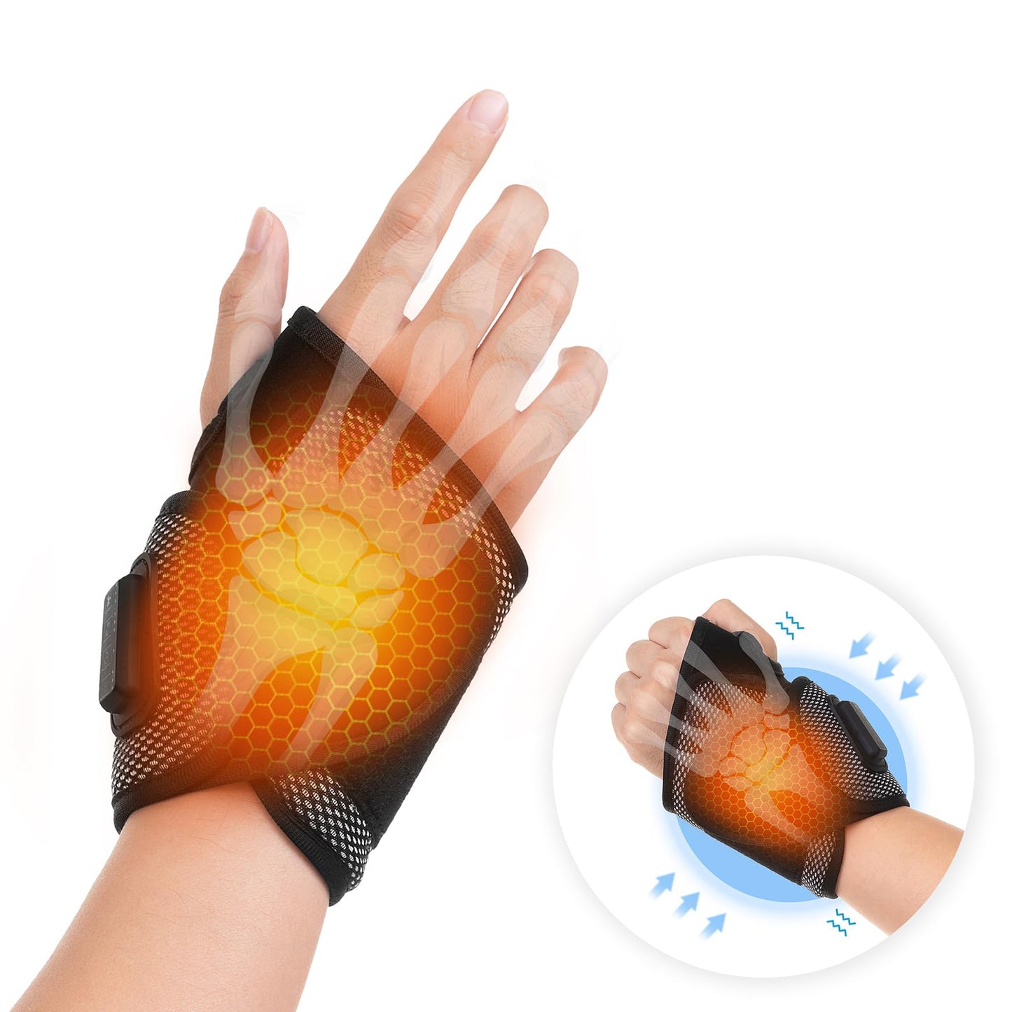 Multi-Function Wrist Massager - Soothing Heat, 3-Level Vibration, and Multi-Function Wrist Massager - Soothing Heat, 3-Level Vibration, and