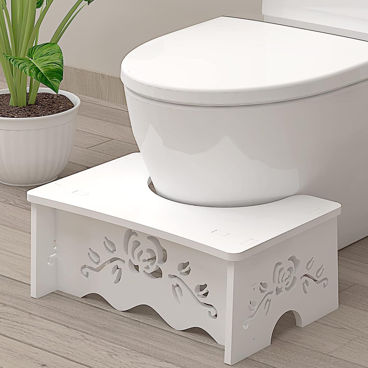Fanwer Potty Stool for Pooping Made of Wood-Plastic Board for Adults, Suitable to Bring on Travel