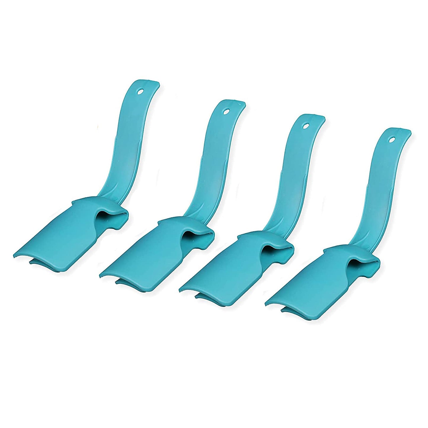 Small Plastic Shoe Horn for Dressing Aid, Unisex and Portable Shoehorn (4 Pieces Contained)