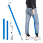 30.3" Metal Shoe Horn Long Handle for Seniors, Long Dressing Stick for Elderly with Sock Removal Tool, Adjustable Extended Dressing Stick Aid Helper for Shoes, Socks, Shirts and Pants