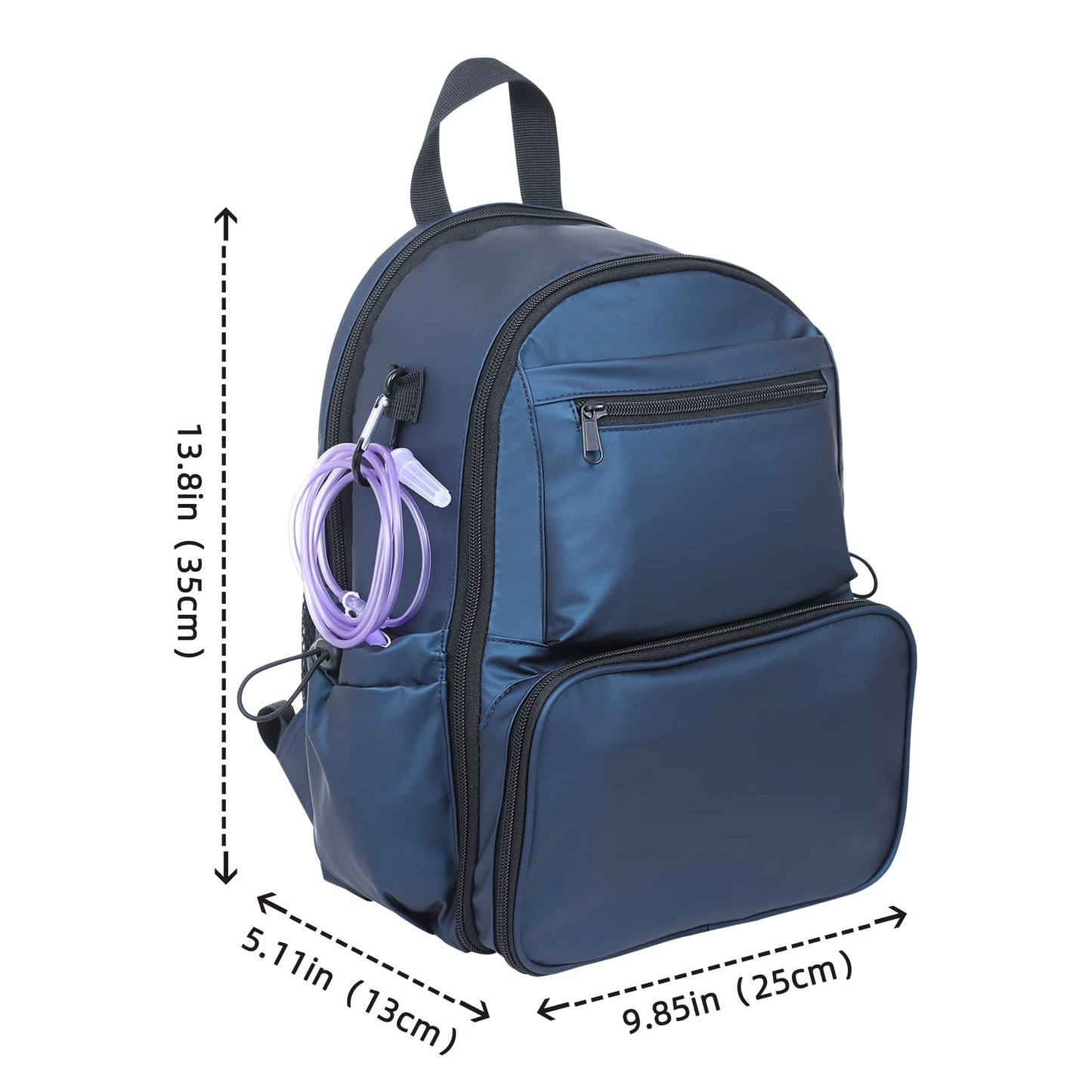 Fewener Feeding Tube Backpack for G Tube Gtube Feeding - 13.8" Upgraded Modified Enteral Feeding Pump Backpack for Teenagers/Adults/Blue