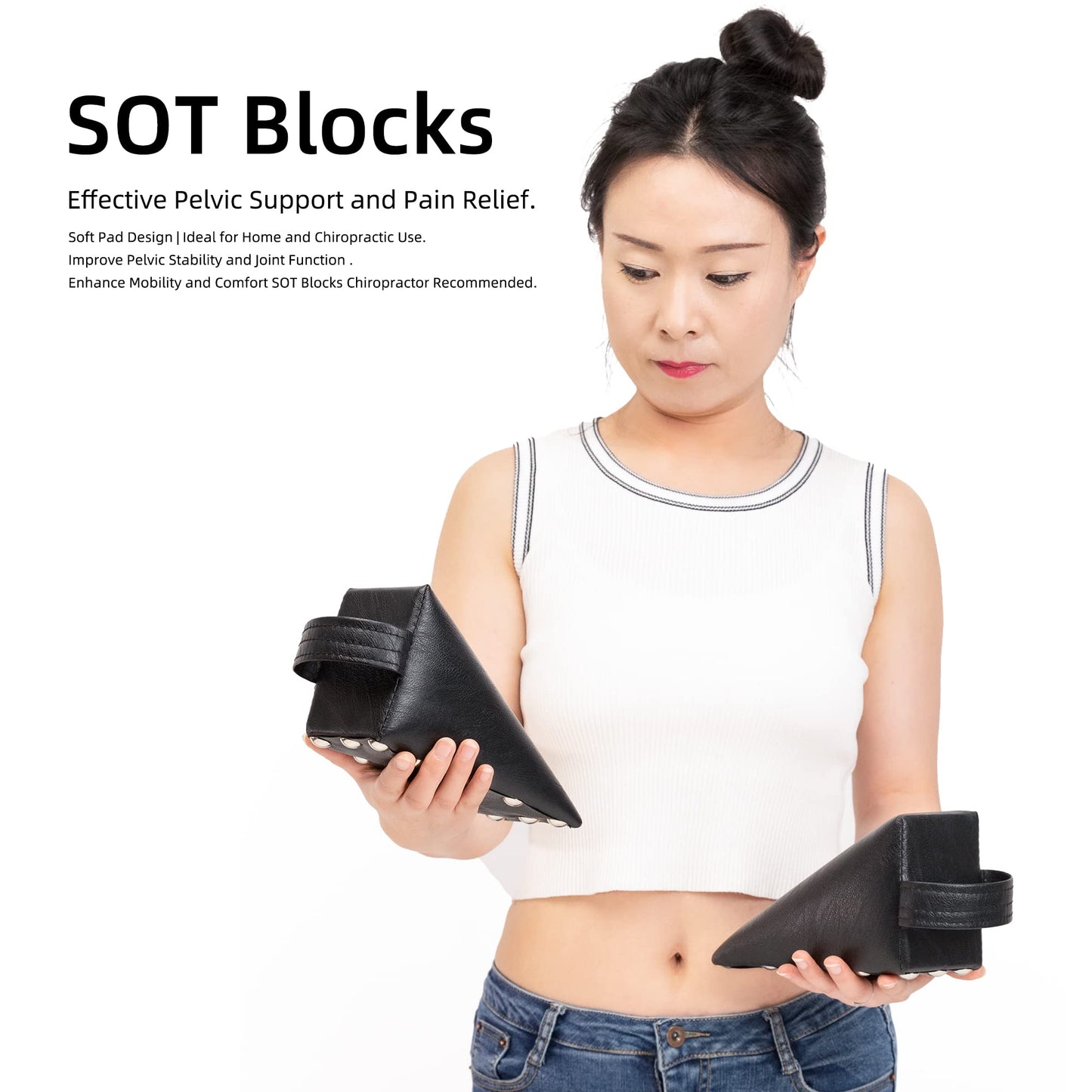 Dejarnette Type Style Pelvic Sacral Blocks | Black Sot Blocks | Chiropractic Wedge Blocks, Pelvic Sacral Block Set for Chiropractor, Physical Therapy Wedges, Chiropractic Tools