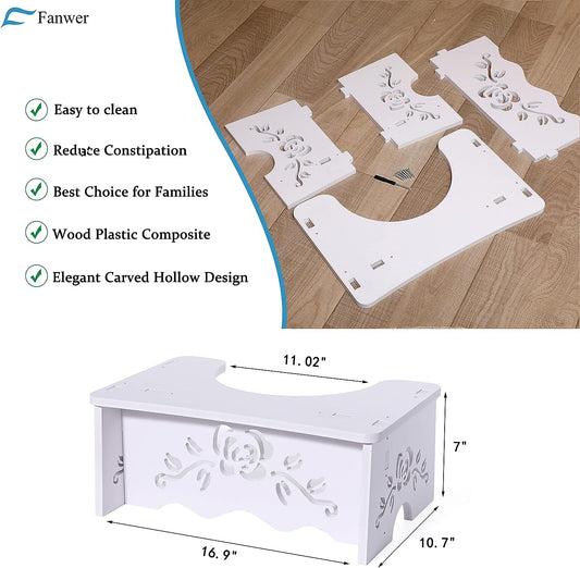 Fanwer Potty Stool for Pooping Made of Wood-Plastic Board for Adults, Suitable to Bring on Travel