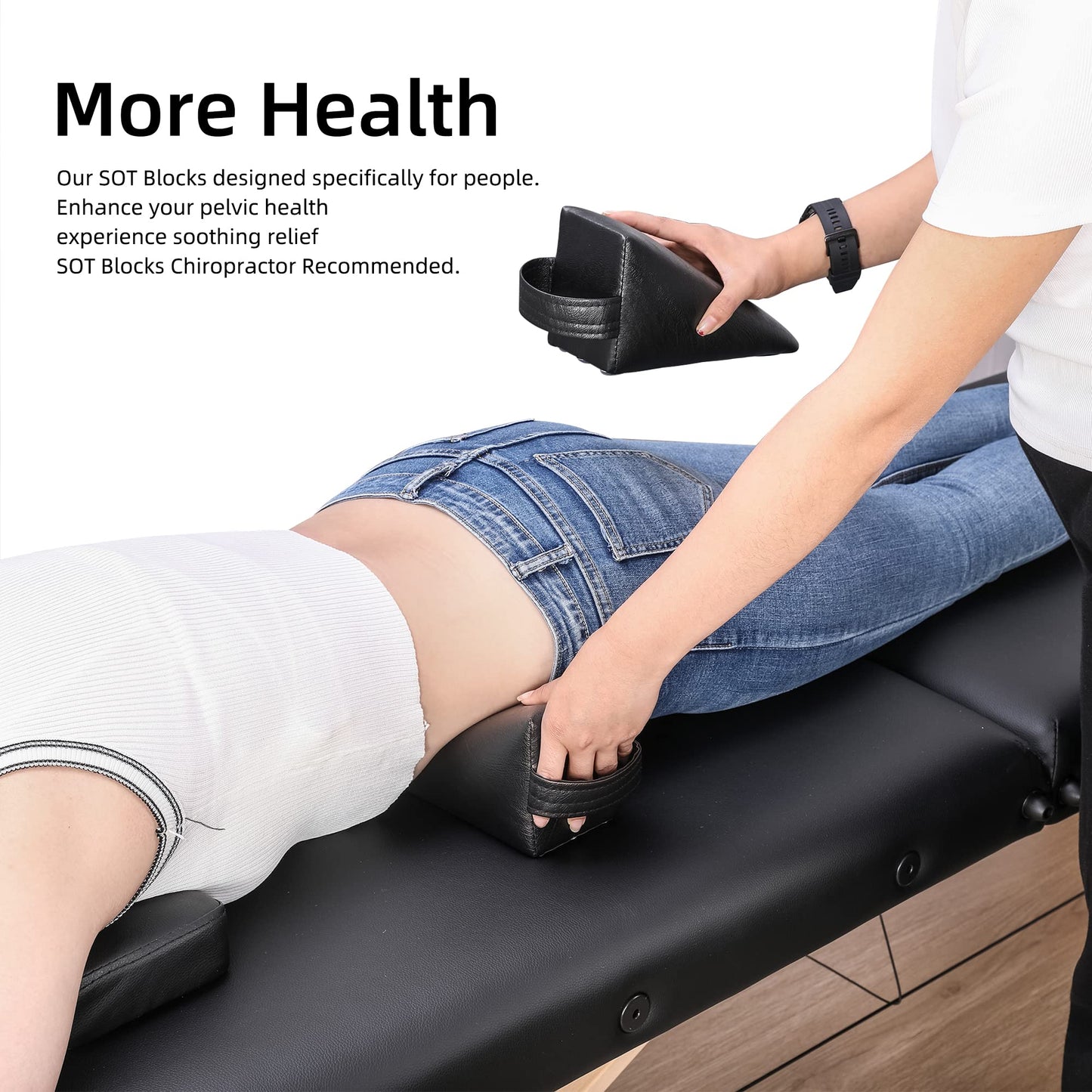 Dejarnette Type Style Pelvic Sacral Blocks | Black Sot Blocks | Chiropractic Wedge Blocks, Pelvic Sacral Block Set for Chiropractor, Physical Therapy Wedges, Chiropractic Tools