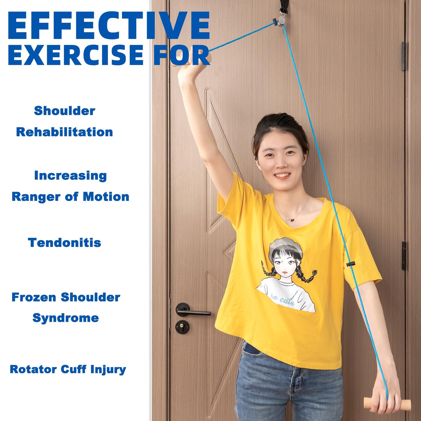 Shoulder Pulley, Over Door Rehab Exercise Pulley System, Physical Therapy Exercise Pulley for Rotator Cuff & Frozen Shoulder Recovery, Improve Shoulder Flexbility & Range of Motion
