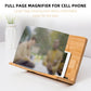 Fewener Full Page Magnifier for Reading with Clip - Comfortable Bamboo Book Stand, 3x Magnifying Glass,