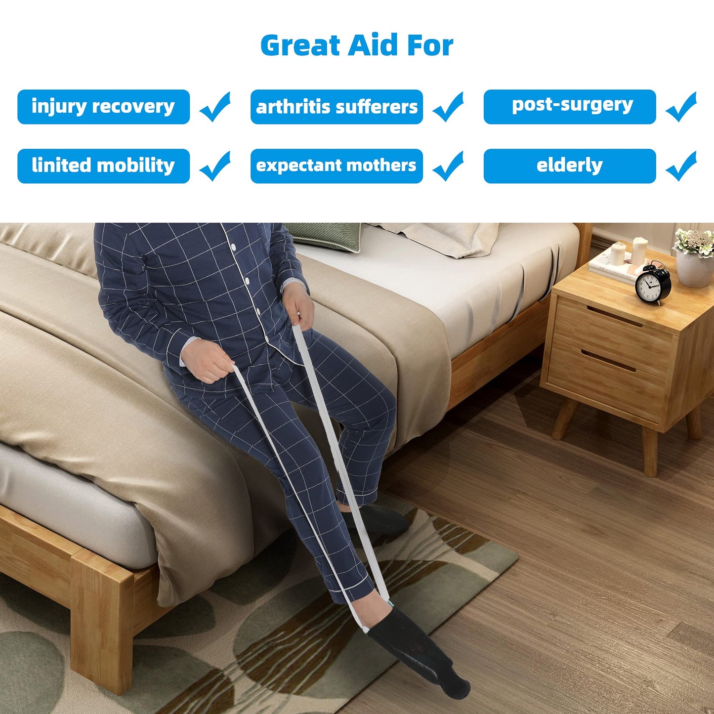 Fanwer Dressing Aid for Pants & Socks for Elderly, Disabled, Seniors or Pregnant Women