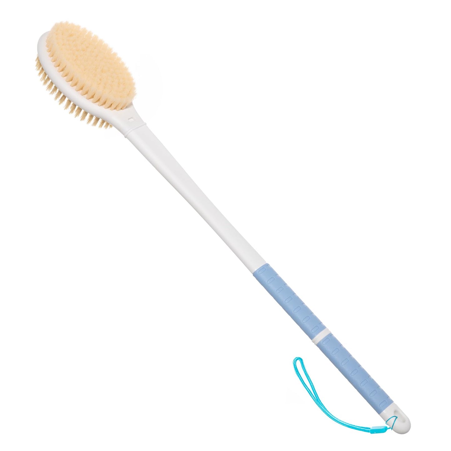 TYYIHUA 20.5" Back Bath Brush Long Handle for Shower for Elderly,Men and Women,Back Scrubbers for Use in Shower,Dual-Sided Exfoliating Dry Brush with Stiff and Soft Bristles,Shower Scrubber for Body