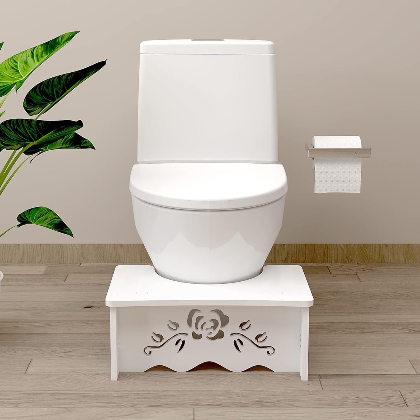 Fanwer Potty Stool for Pooping Made of Wood-Plastic Board for Adults, Suitable to Bring on Travel