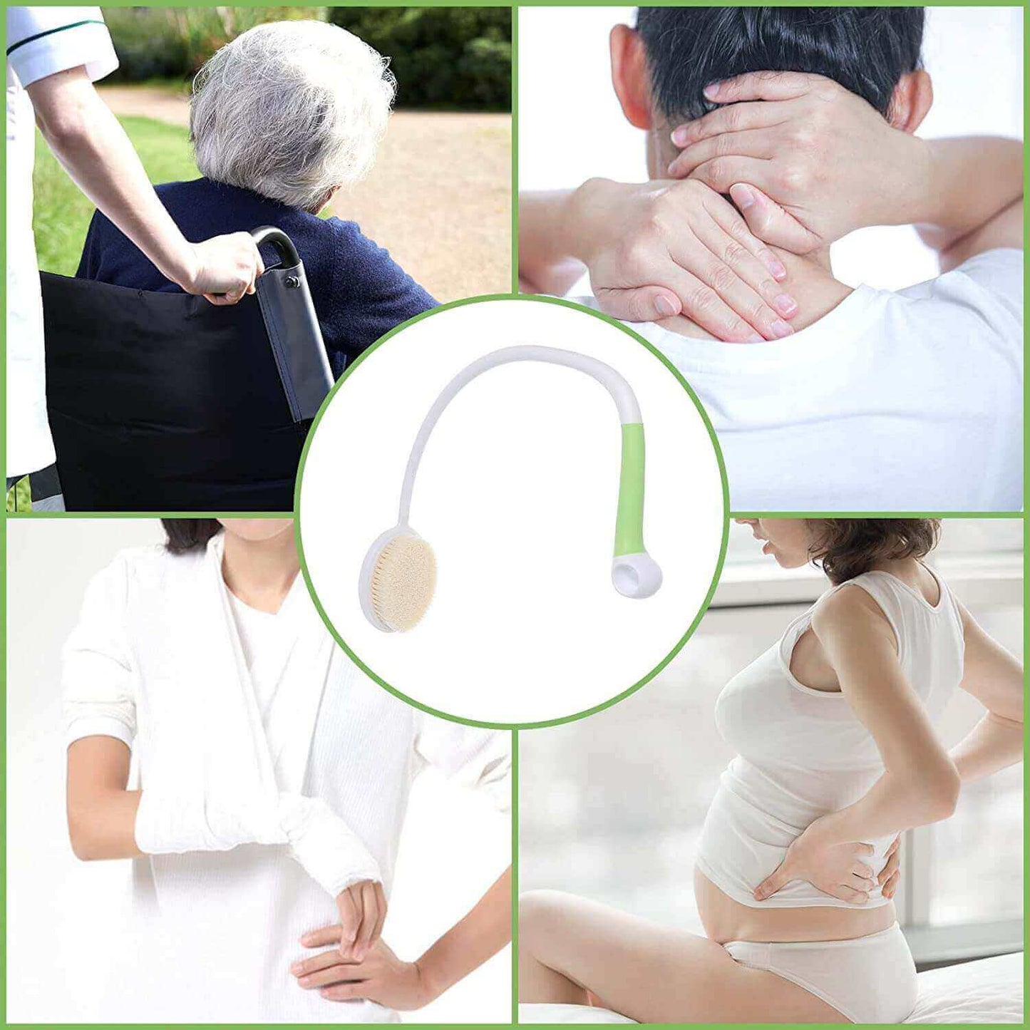 2 Pcs Fanwer curved long-handled bath brushes, target users