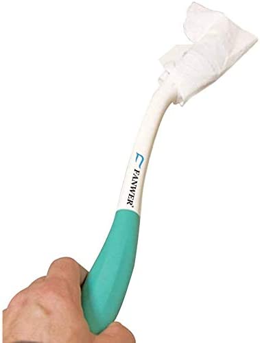 Fanwer butt wiping tool, tissue on the end