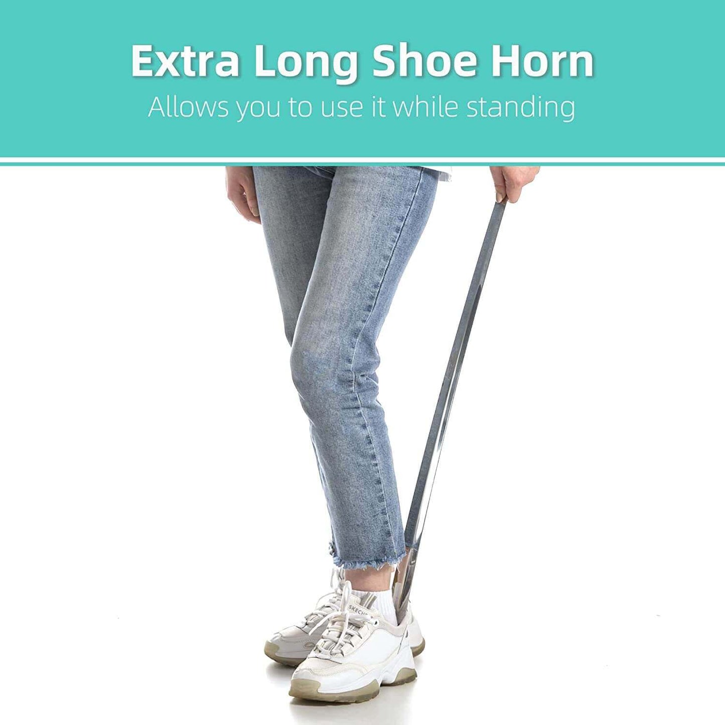 31.5'' inch extra long handled shoe horn for elderly, seniors or disabled person by Fanwer, feature image