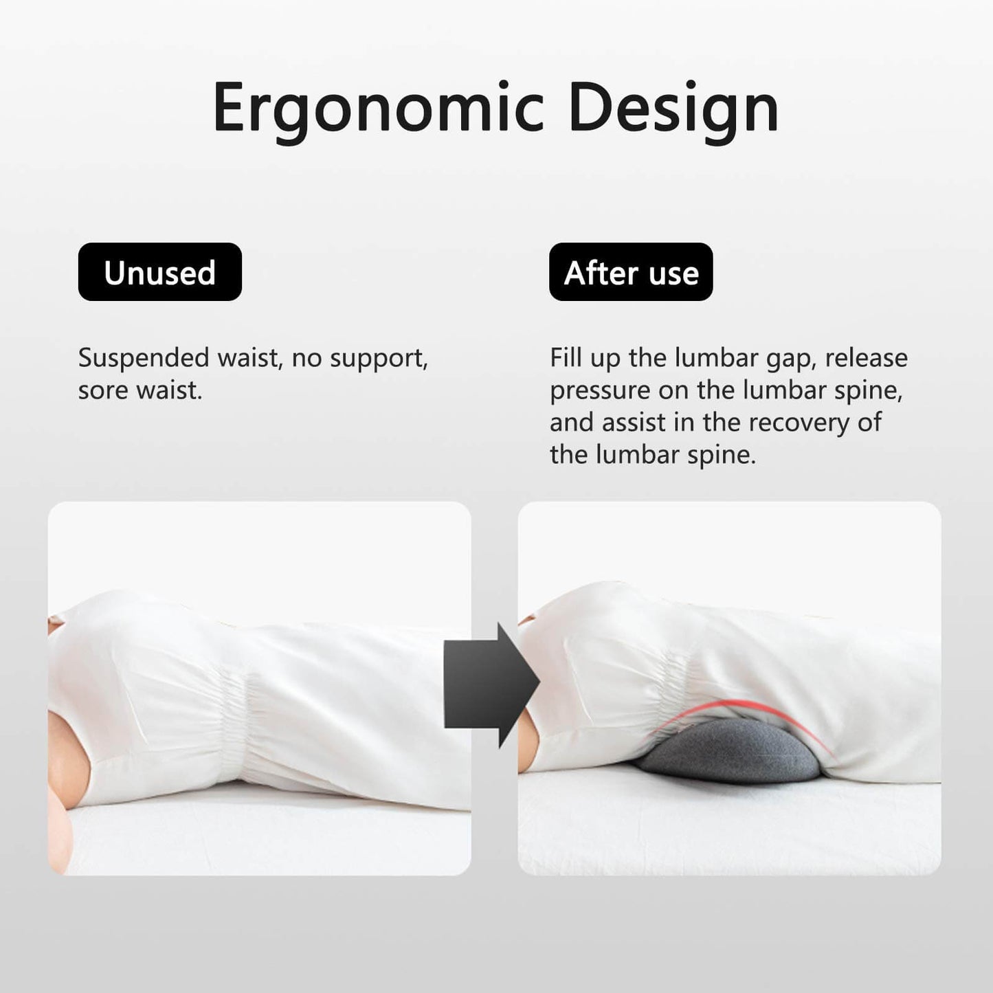 BBL pillow for sleeping, ergonomic design style