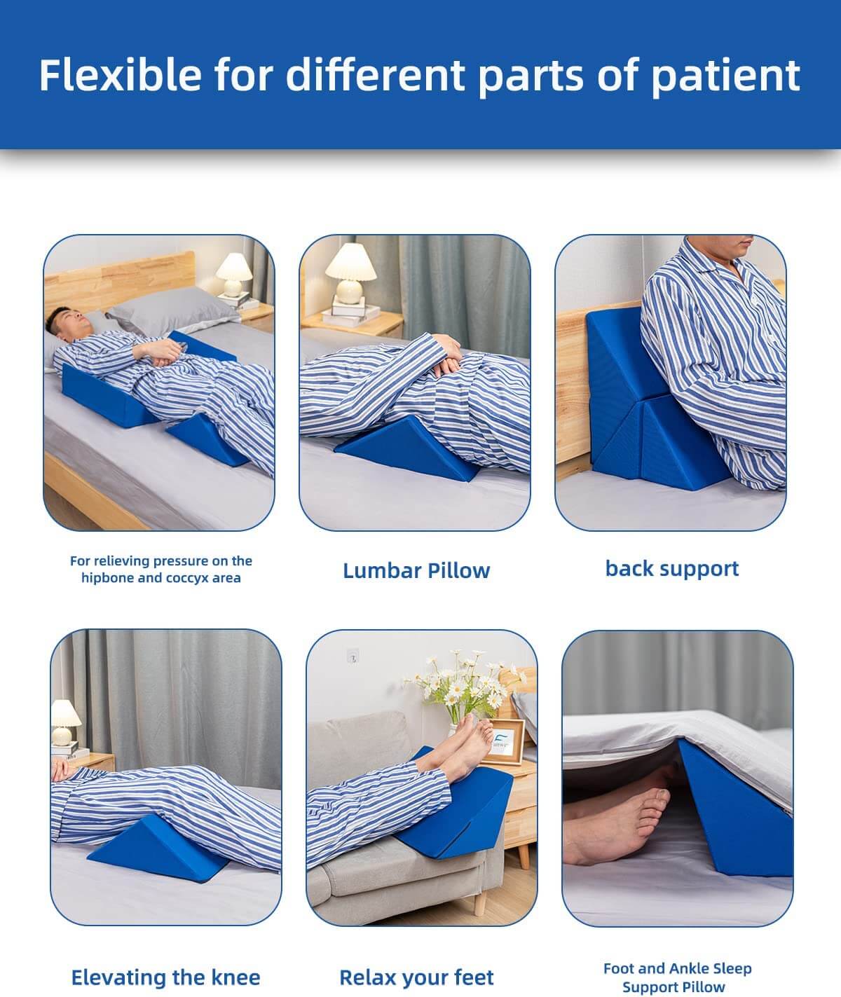 Back Pain Pillow Position, 5 Uses of Wedge Pillow, Back Support Pillow For  Bed, Sitting Pillow 