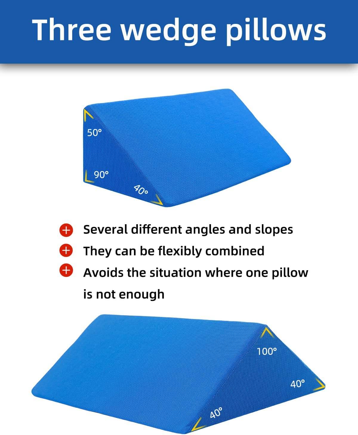 Foam Wedge Pillow for Back Pain and Body Positioning (3 in 1)