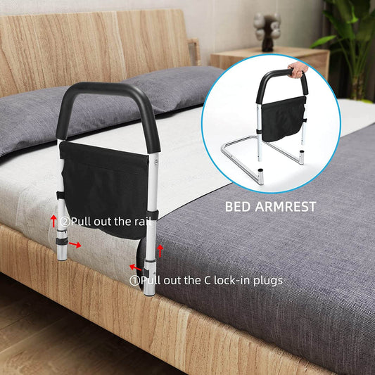 bed rail seniors adults elderly, installation demo