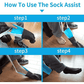 B07FKKM548, Fanwer's dressing aid for pants & socks, steps of usage of sock aid