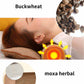 Buckwheat hull pillow for neck pain, moxa herb