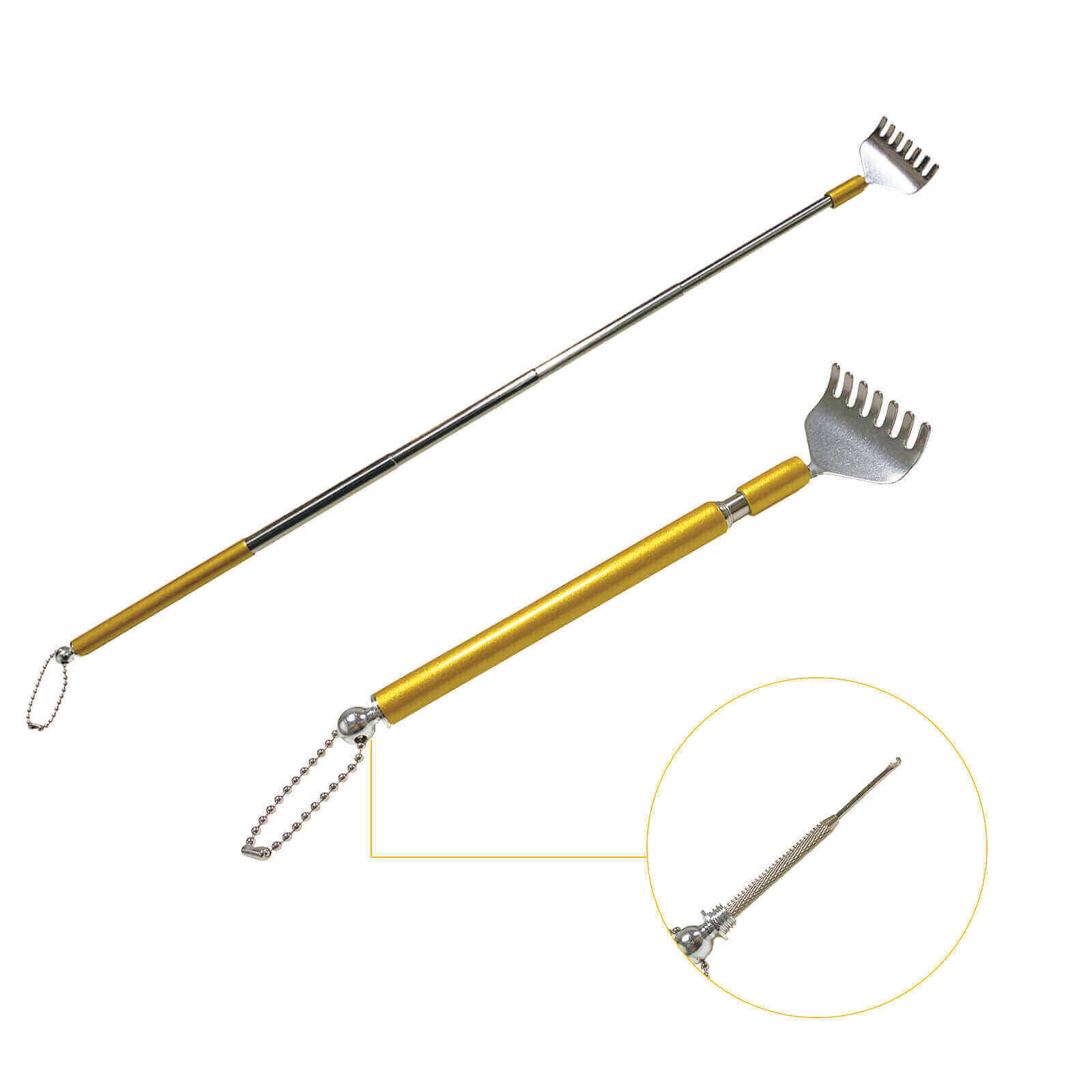 Extendable Back Scratcher with Built-in Ear Wax Remover, feature image
