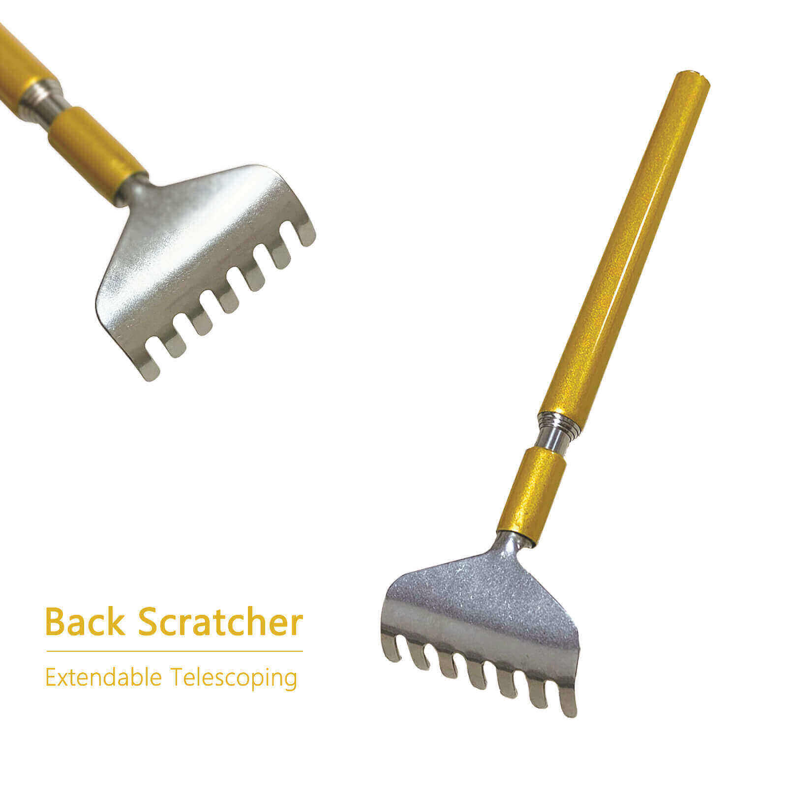 Extendable Back Scratcher with Built-in Ear Wax Remover, telescoping handle of the item