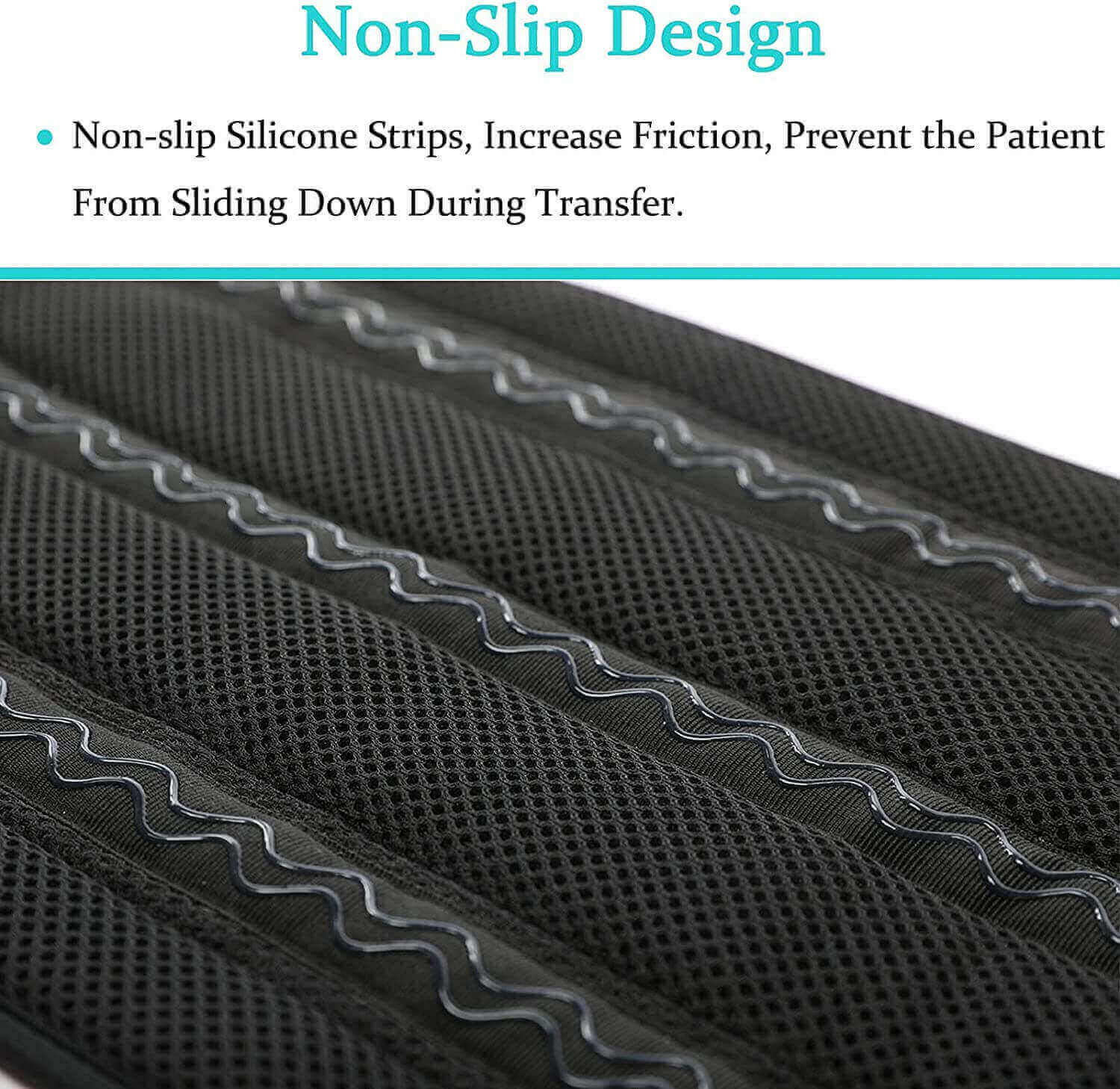 Fanwer 36-inch patient transfer sling with handles for disabled & elderly, non-slip handles