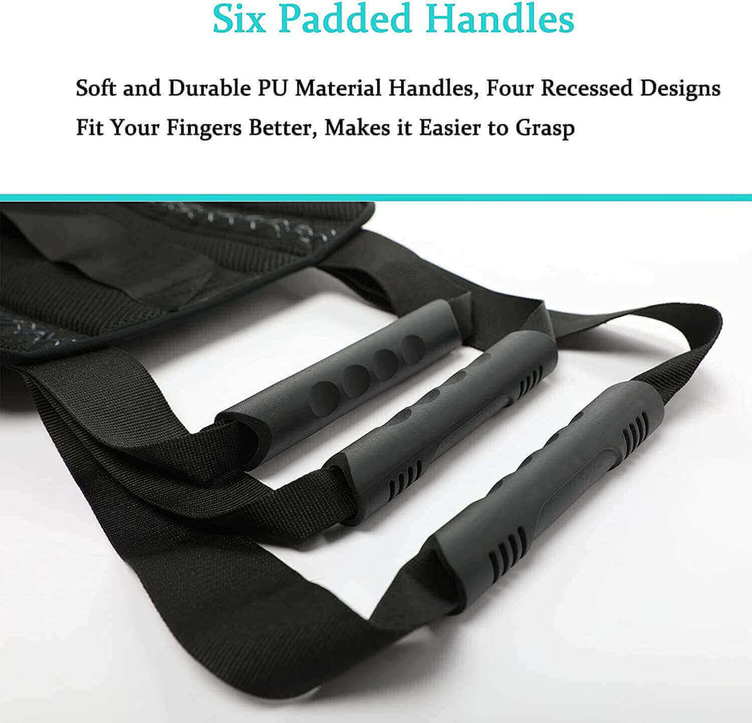 Fanwer 36-inch patient transfer sling with handles for disabled & elderly, padded handles
